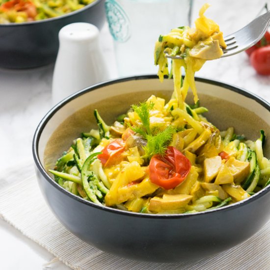 Vegan Spiralized Courgette Pasta