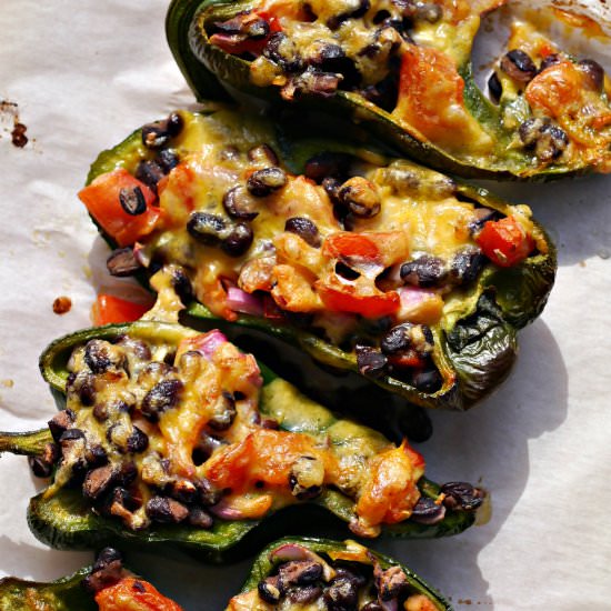 Roasted Stuffed Poblano Peppers