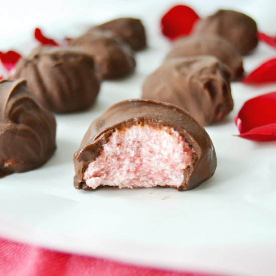 Strawberry Coconut Creme Truffles