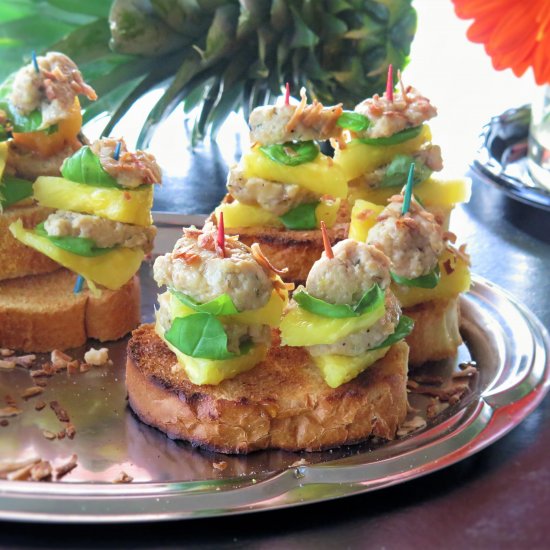 Chicken Meatball Pineapple Stackers