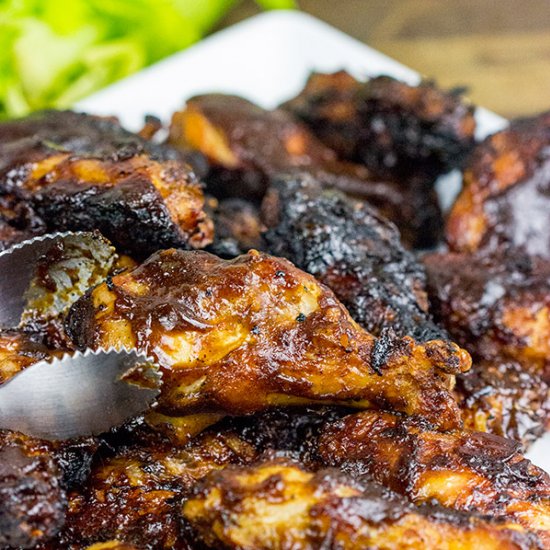 Apple Bourbon BBQ Grilled Wings