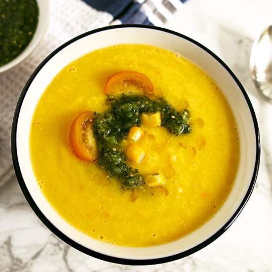 Sweet Corn Yellow Tomato Soup