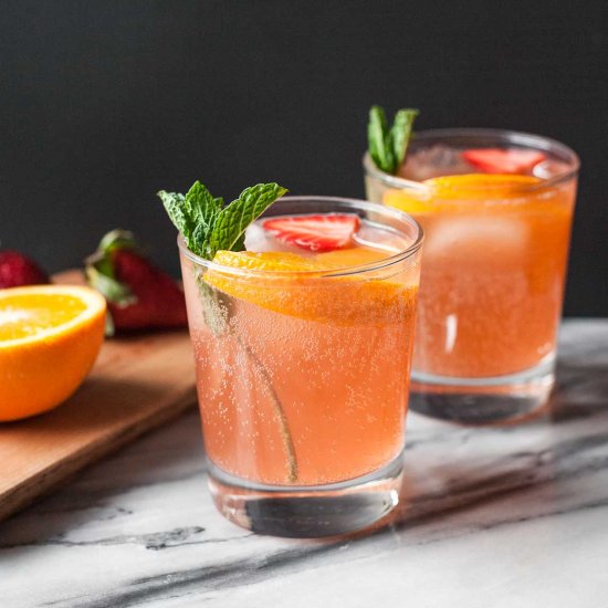 Strawberry Orange Ginger Fizz