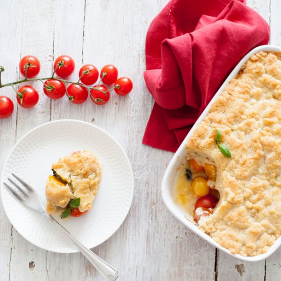 Tomatoes with goat cheese crumble