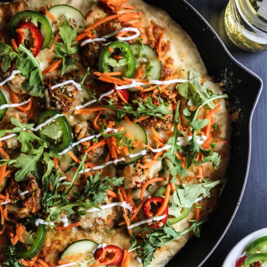 Chicken Bahn Mi Skillet Pizza