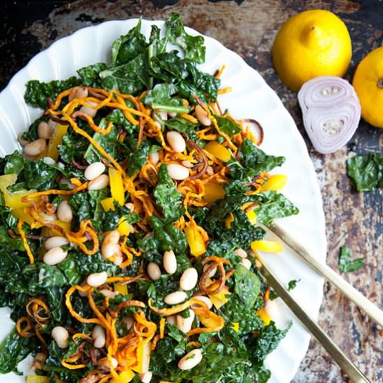 Kale + Spicy Cannellini Bean Salad