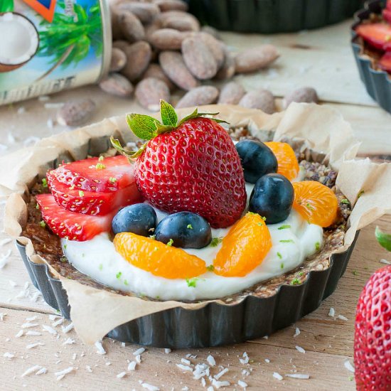 No Bake Coconut Lime Fruit Tarts