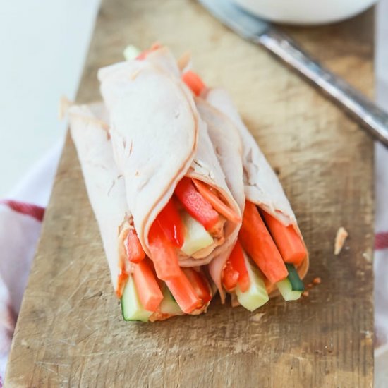 Gluten Free Veggie Turkey Rollups