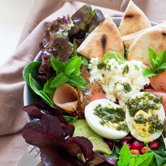 Spinacs and smoked salmon salad