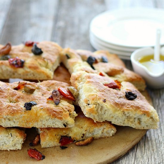 Focaccia with Olives and Rosemary