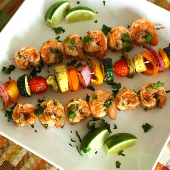 Chili Lime Shrimp and Veggie Kebabs