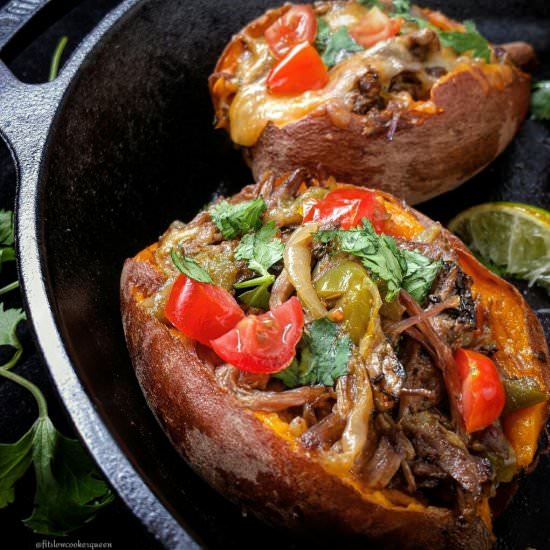 Carne Asada Stuffed Sweet Potatoes