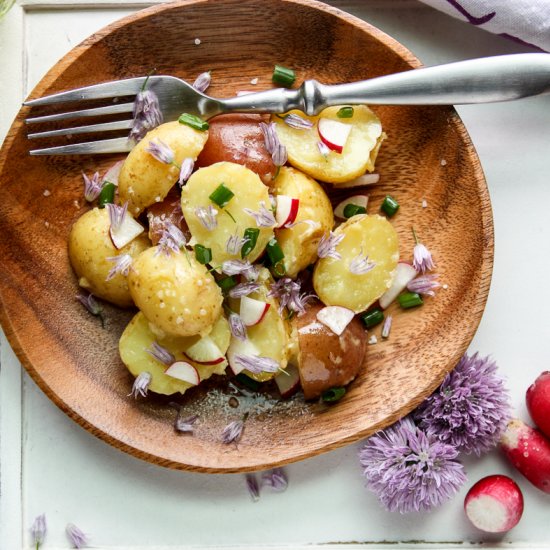 New Potato Salad with Chive Blossom