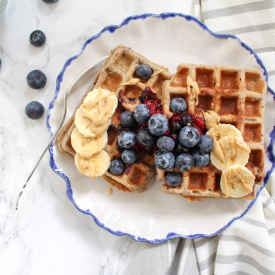 Healthy Blueberry Buckwheat Waffles