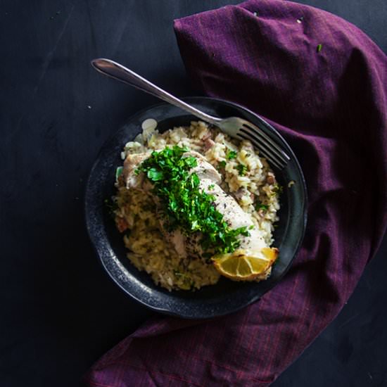 Gremolata Chicken& Mushroom Risotto