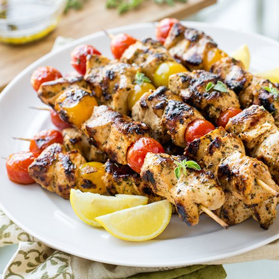 Grilled Lemon Chicken Skewers