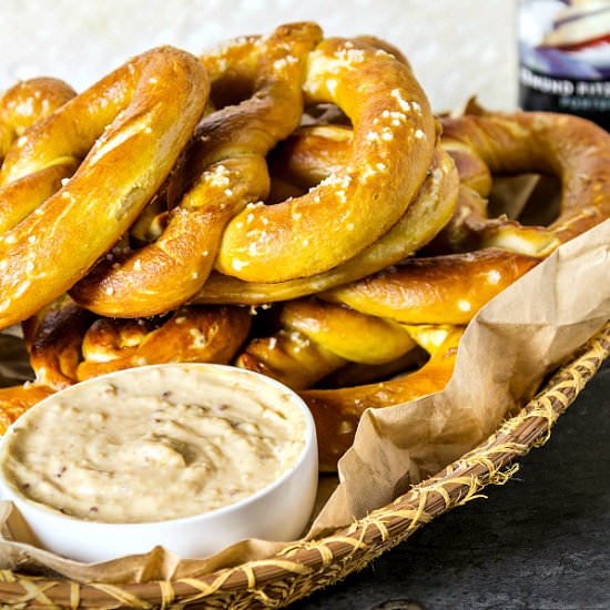 Bread Pretzels with Beer Cheese