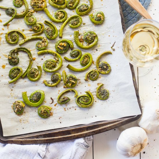 Balsamic & Garlic Fiddleheads