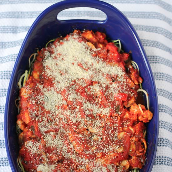 Chicken Zucchini Noodle Bake