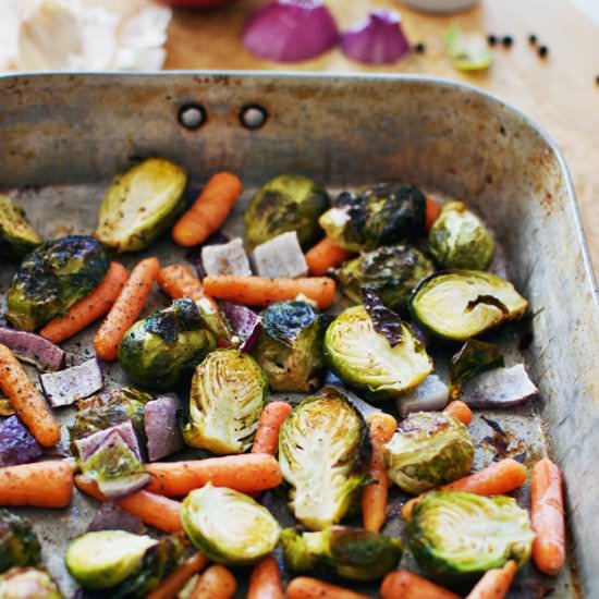 Roasted Brussels Sprouts and Veggie