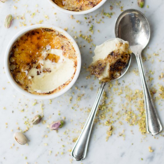 Pistachio Rum Crème Brûlée