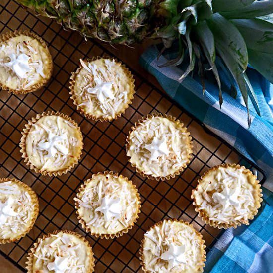 GF Pina Colada Cheesecake Cupcakes