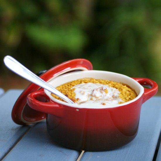 Single Serve Pumpkin Pie Baked Oats