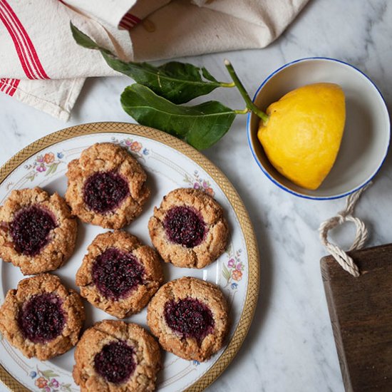 Raspberry Lemon Thumbprint Cookies