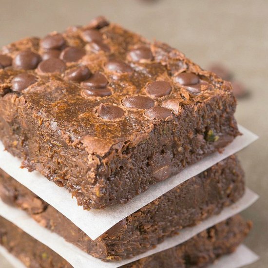 Flourless Zucchini Fudge Brownies