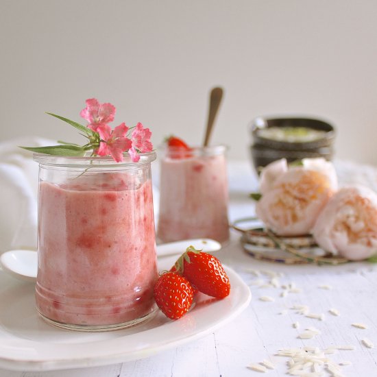 Strawberry Phirni, Indian Dessert