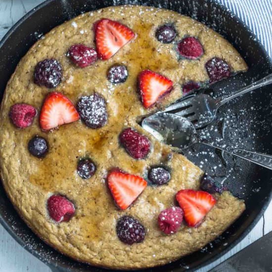 Coconut Flour Berry Skillet Pancake