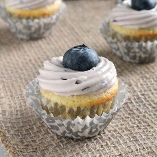 Mini Lime Cupcakes with Blueberry