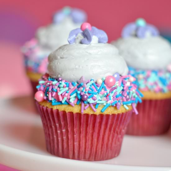 Violet & Vanilla Cupcakes