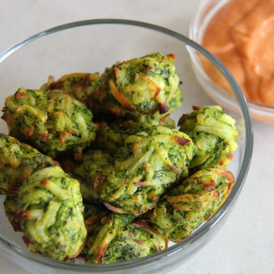 Zucchini Tots w/ Sriracha Mayo