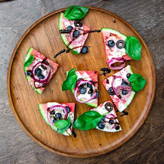 Juicy Watermelon Pizza Bites