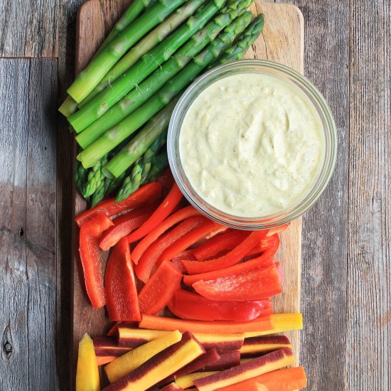 Healthy Curry Dip with Raw Veggies