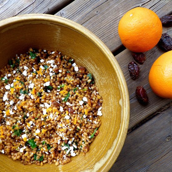 Date, Orange and Wheat Berry Salad