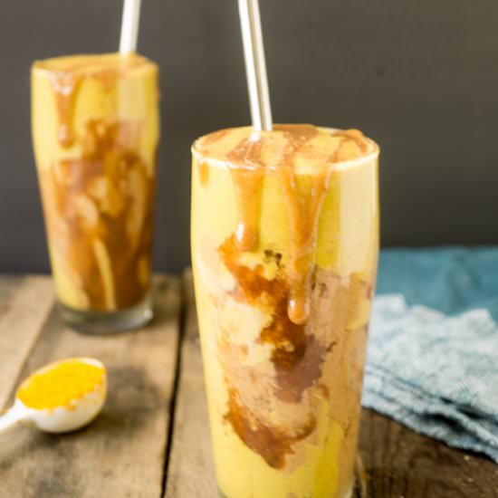 PB Caramel Ribbon Golden Milkshake