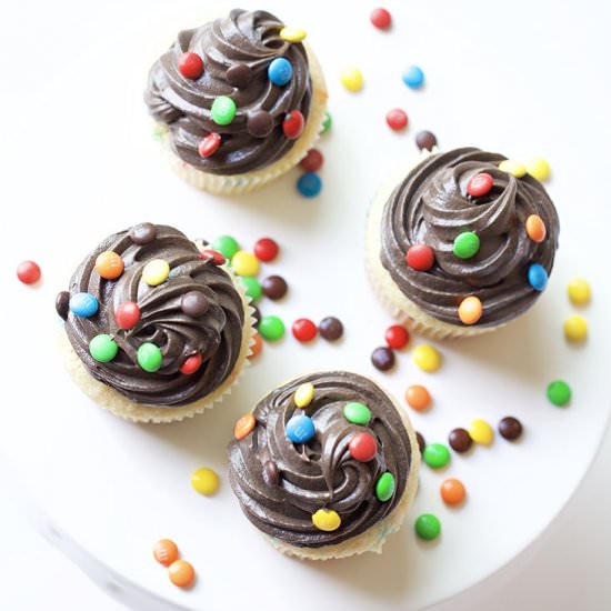 Yellow M&M Cupcakes