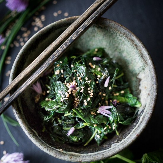 Steamed Nettles w/ Sesame