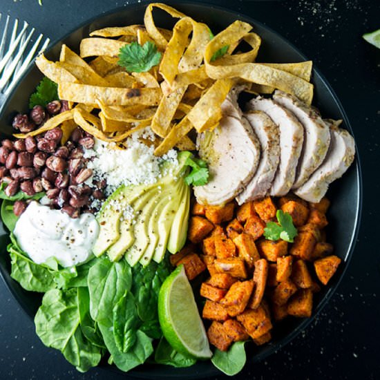 Pork Chile Verde Enchilada Bowl