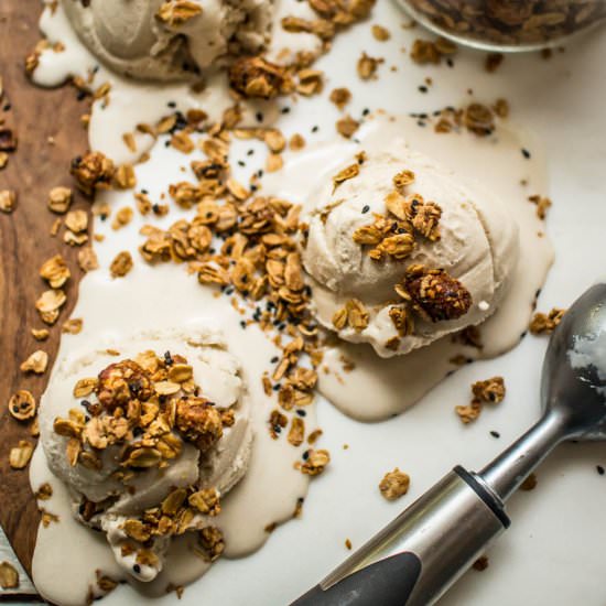 Bourbon Coconut Ice Cream & Granola