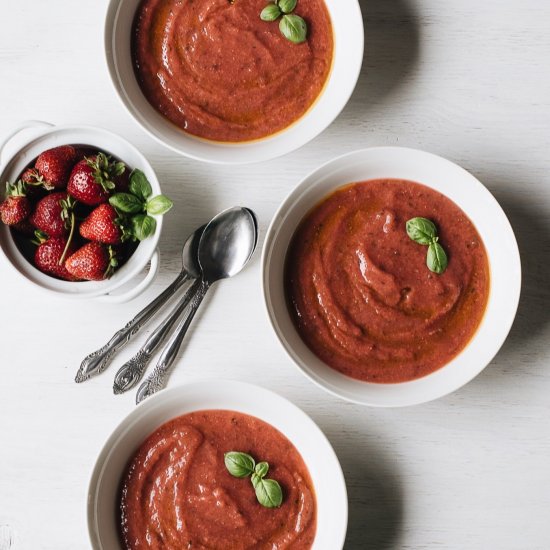 Strawberry Rhubarb Gazpacho