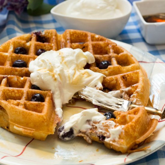 Lemon Blueberry Buttermilk Waffles