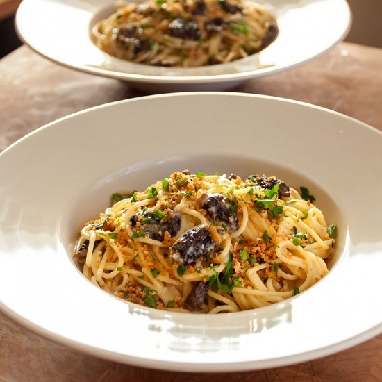 Pasta with Ramp Butter & Morels