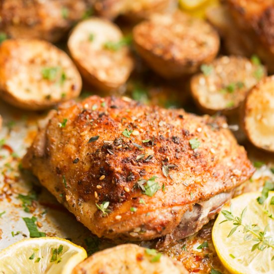 Roasted Za’atar Chicken Potatoes