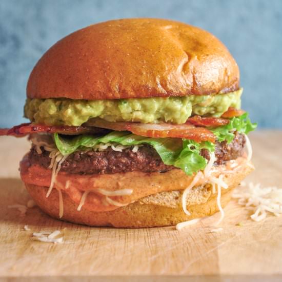 Southwest Bacon Burgers with Guacamole