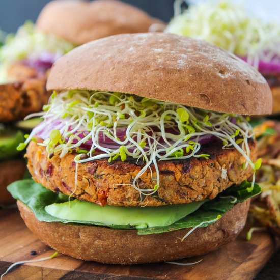 Sun Dried Tomato Chickpea Burgers