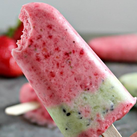 Strawberry Kiwi Popsicles