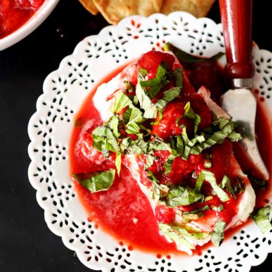 Basil Strawberry and Cream Cheese